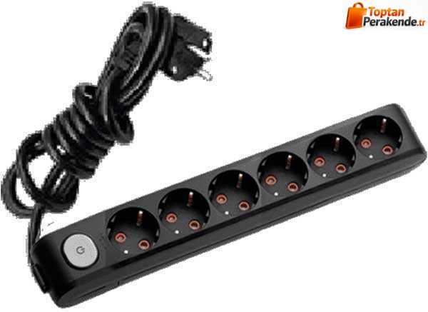 Viko Multi-Let Altılı Grup Priz Anahtarlı Topraklı 5 Metre Siyah (Çocuk Korumalı) 90137605